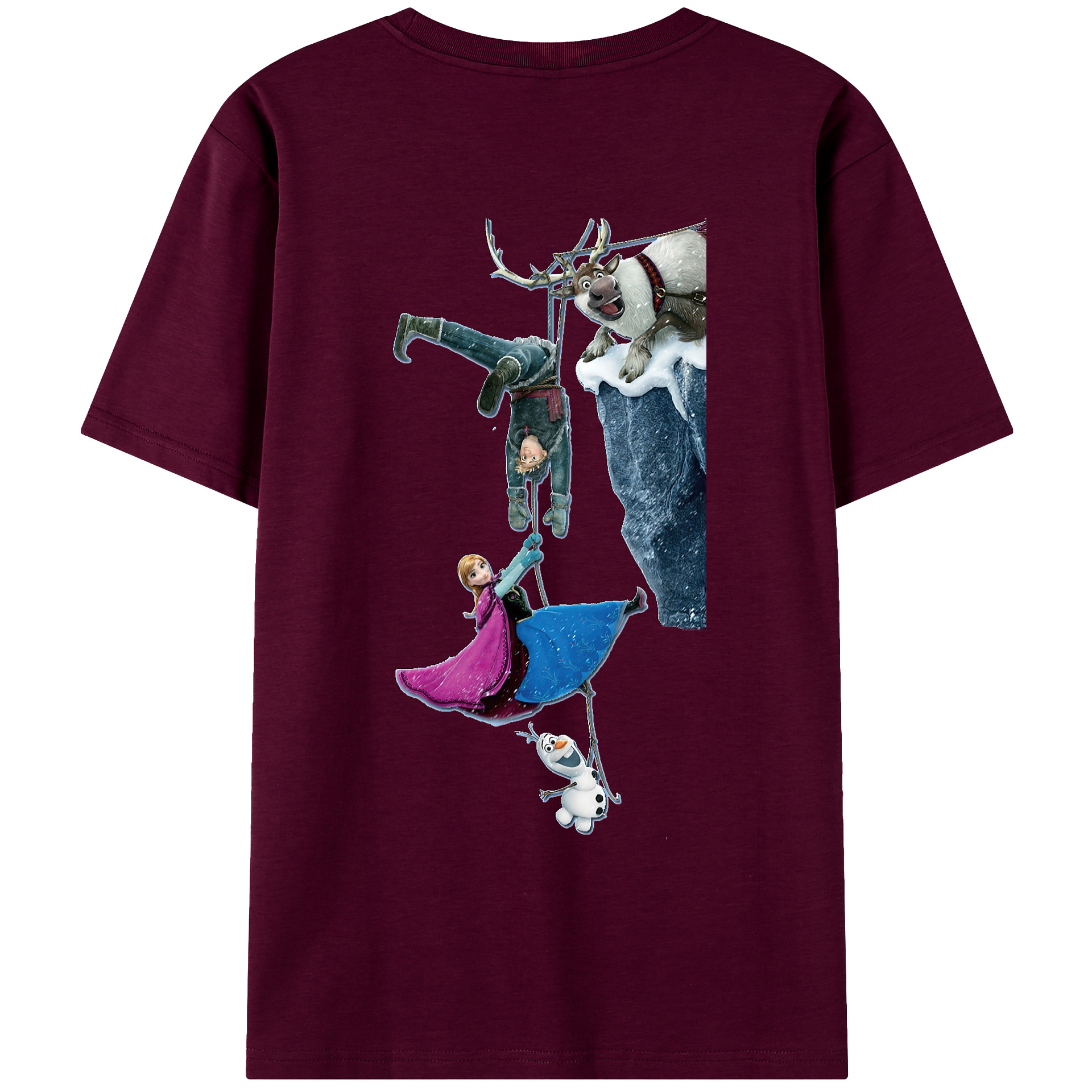 （画像用） アナと雪の女王 アンナ エルサ Frozen Anna Elsa レディース半袖Tシャツ(バックプリント)